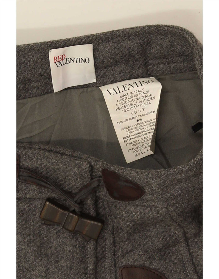 Valentino Mujer Mini Falda Cruzada Mediana W30 Lana Virgen Gris