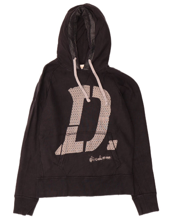 Diesel Hombre Sudadera Con Capucha Gráfica Jersey De Algodón Negro Mediano