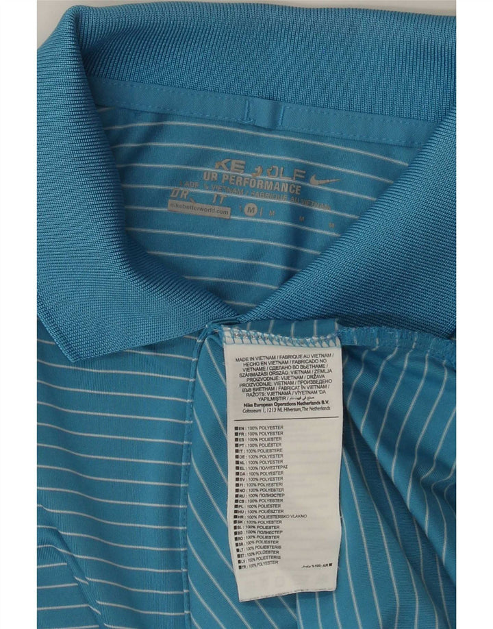 Nike Polo Dri Fit para hombre poliéster a rayas azul medio