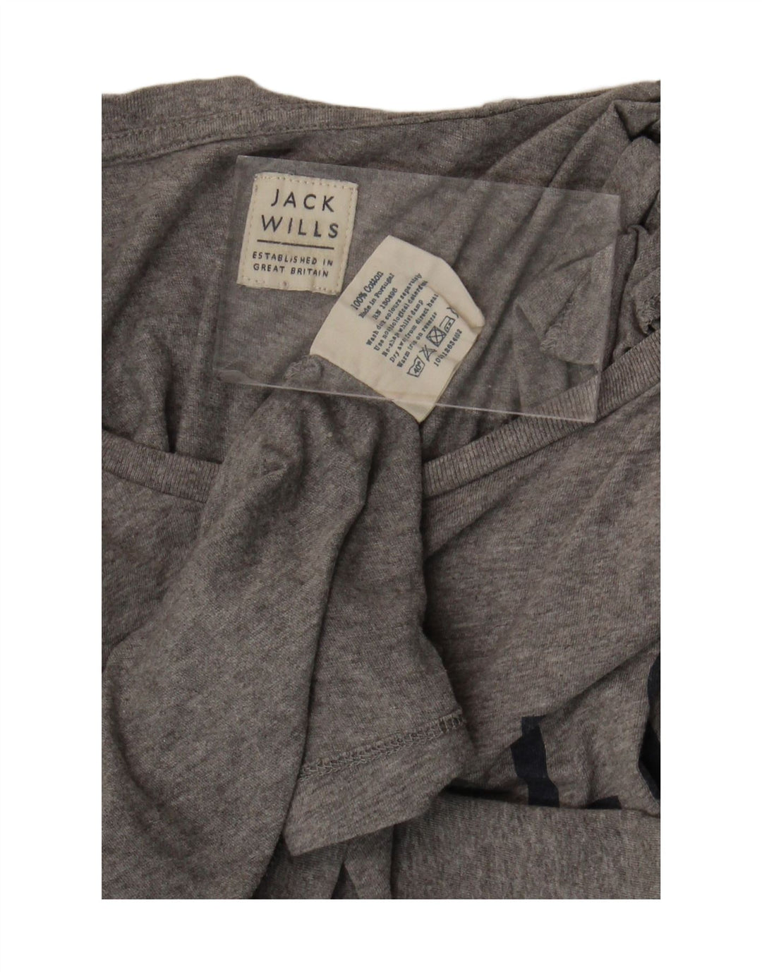 JACK WILLS Camiseta gráfica para hombre Top Small Grey Cotton