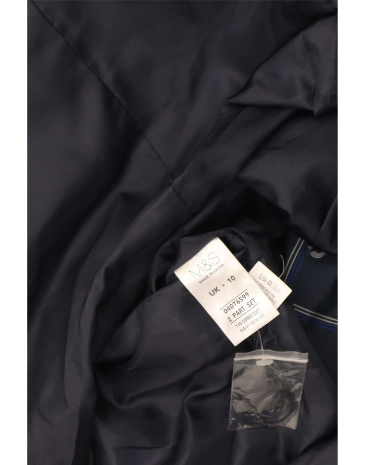 Marks & Spencer Gabardina para mujer UK 10 Small Azul marino Cuadros Poliéster