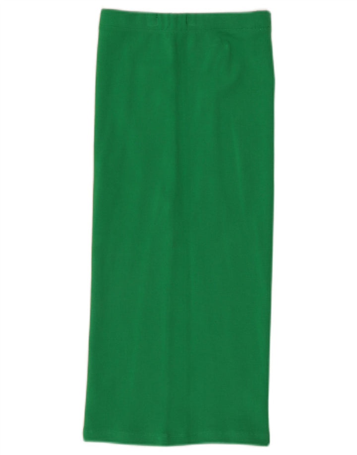 Zara Falda Midi Mediana W28 Verde Algodón