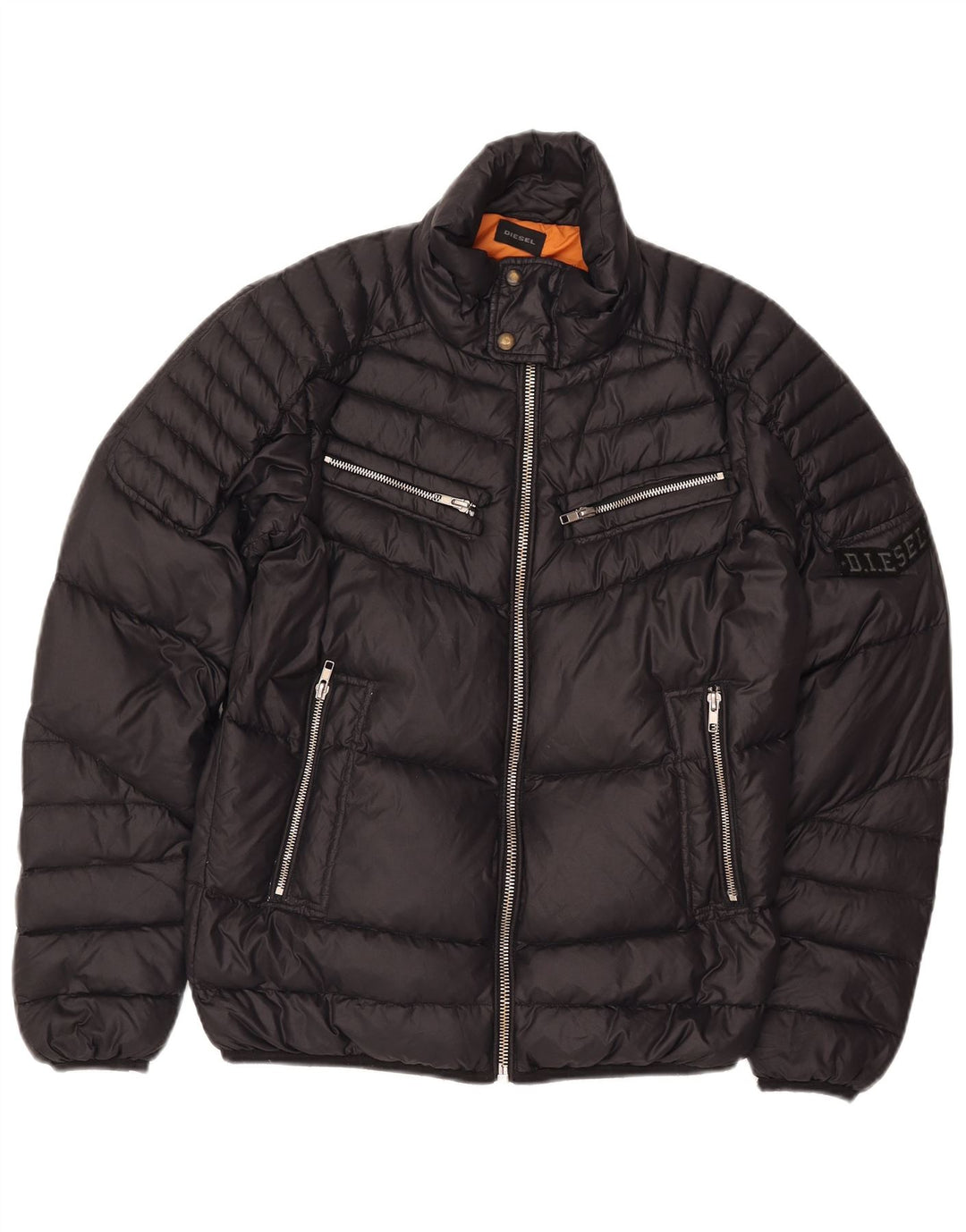 Diesel Chaqueta Acolchada Hombre UK 38 Mediana Nylon Negro