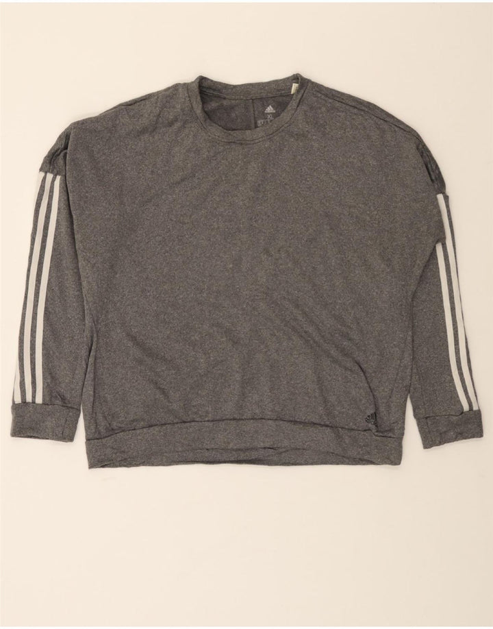 ADIDAS Womens Sweatshirt Jumper UK 20/22 XL Grey Polyester Vintage Adidas and Second-Hand Adidas from Messina Hembry 