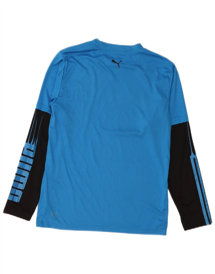 Puma Boys Graphic Top manga larga 11-12 años Azul Colorblock Poliéster