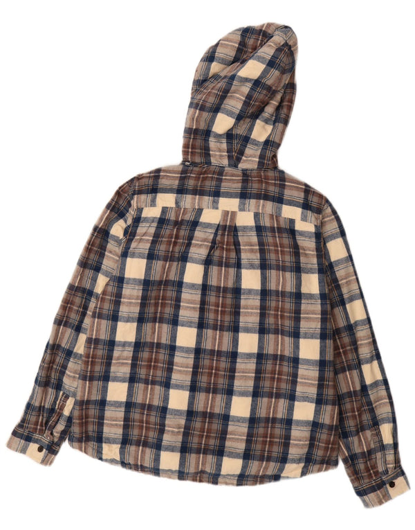 L.L.Bean Chaqueta Sherpa de ajuste relajado para hombre UK 36 Small Azul marino Cuadros Algodón