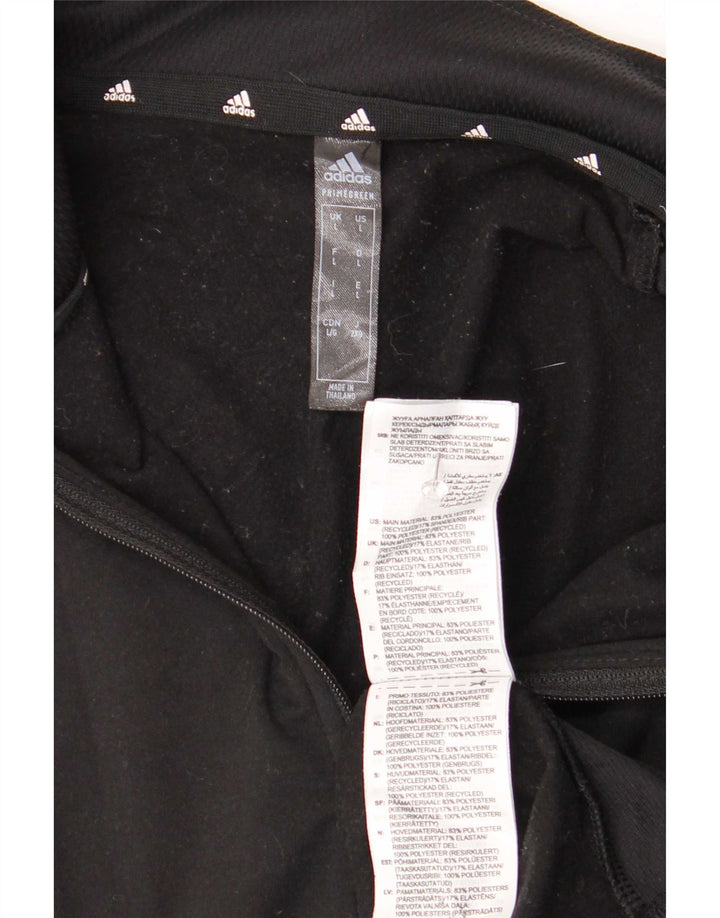 Adidas Aeroready - Chándal con cremallera y cuello para hombre, talla grande, poliéster negro