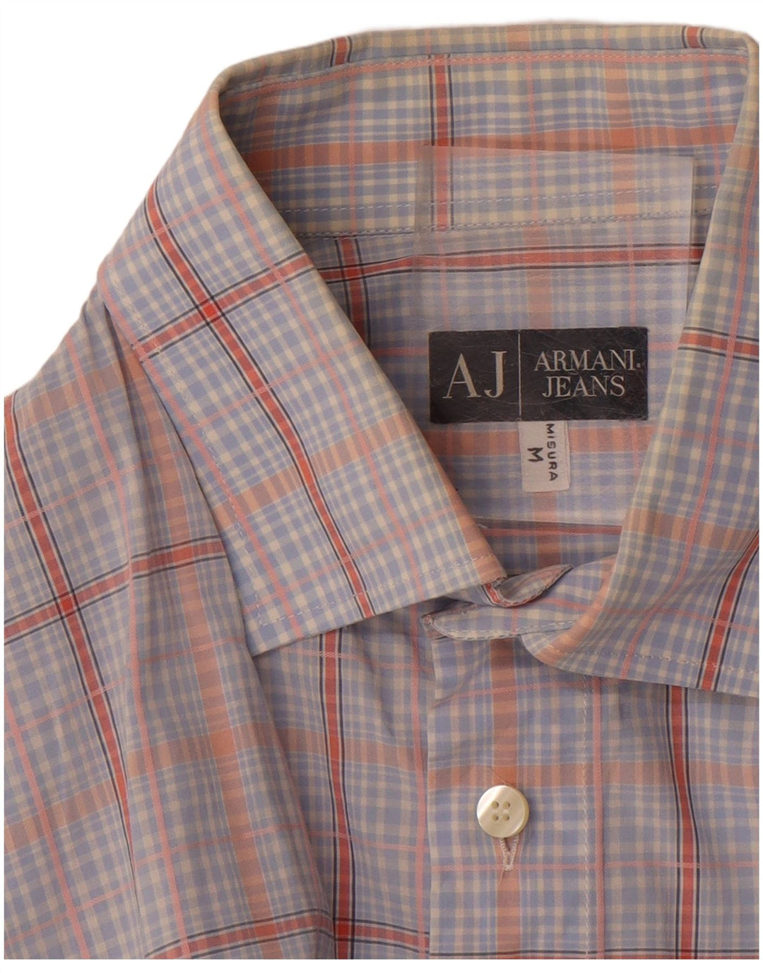 ARMANI JEANS Mens Shirt Medium Blue Check