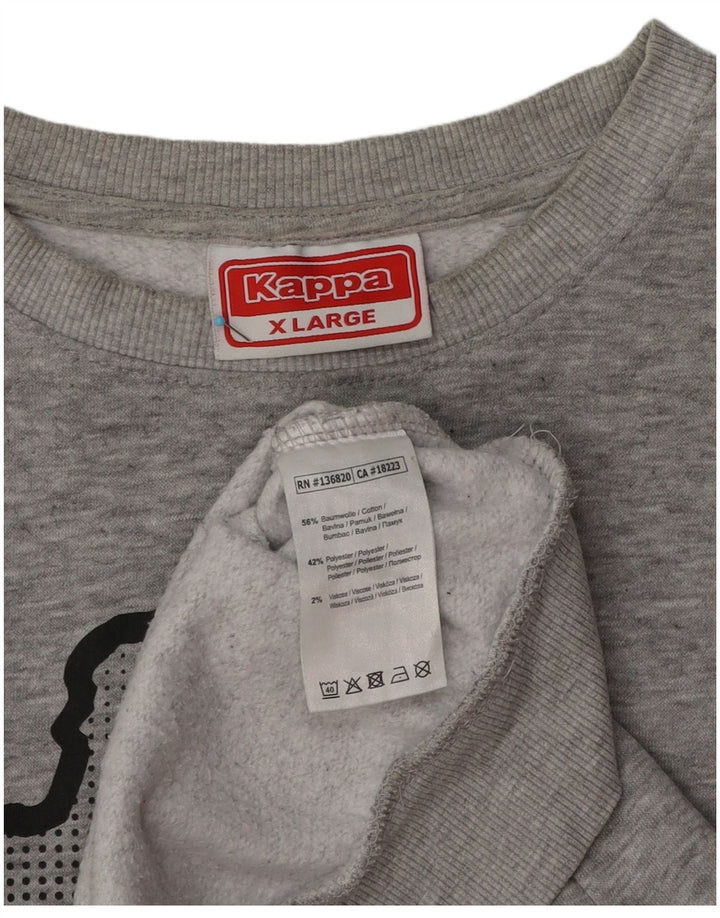 Kappa Hombre Sudadera Gráfica Jumper XL Algodón Moteado Gris