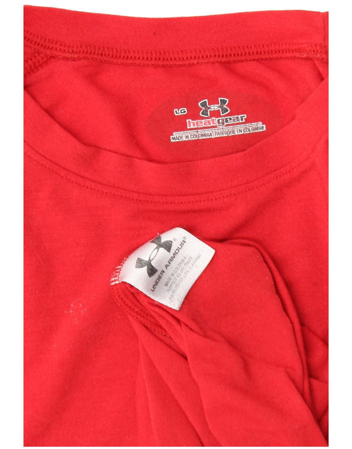 UNDER ARMOUR Camiseta Heat Gear para hombre Top Grande Poliéster rojo