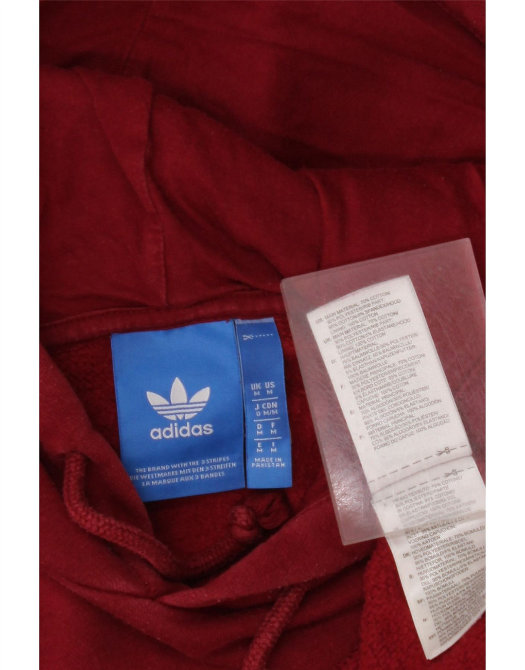 ADIDAS Sudadera con capucha gráfica para hombre Jersey de algodón burdeos medio