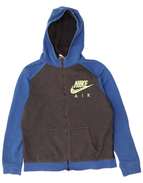Nike Sudadera con capucha y cremallera gráfica para niños 13-14 años XL Azul Colorblock Algodón