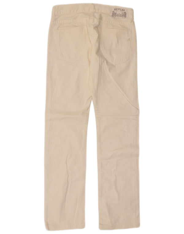 Replay Vaqueros rectos para hombre W30 L34 Algodón beige