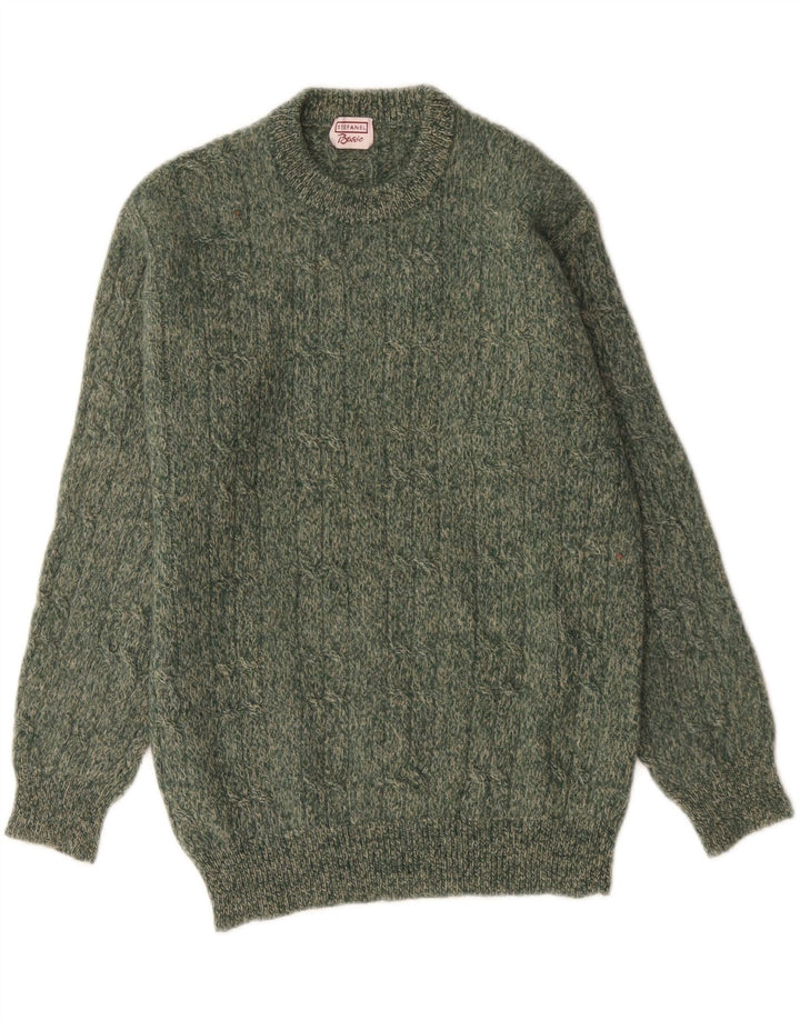 Stefanel Jersey De Cuello Redondo Para Hombre Jersey Pequeño Verde Moteado
