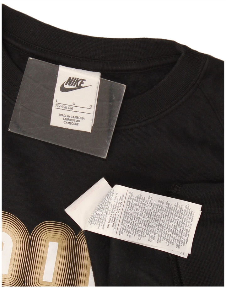 Nike Boys Air Graphic Sudadera Jumper 12-13 años Grande Negro Poliéster