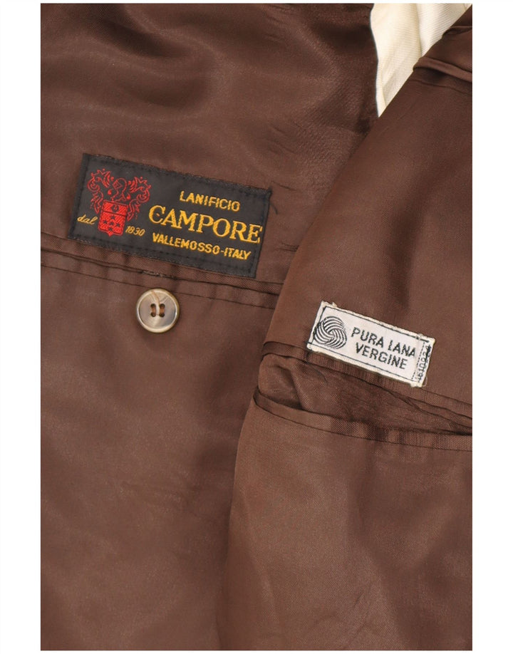 Lanificio Campore Chaqueta tipo blazer de 2 botones para hombre UK 40 Large Brown Houndstooth