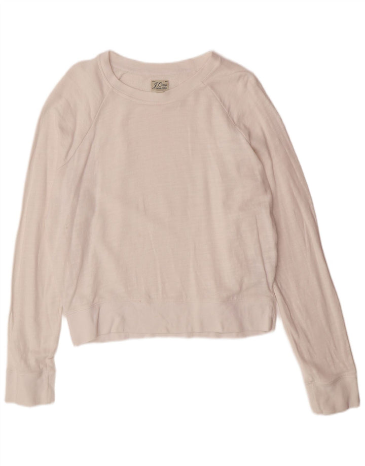 J. CREW Sudadera extragrande para mujer, talla 10, algodón blanco pequeño