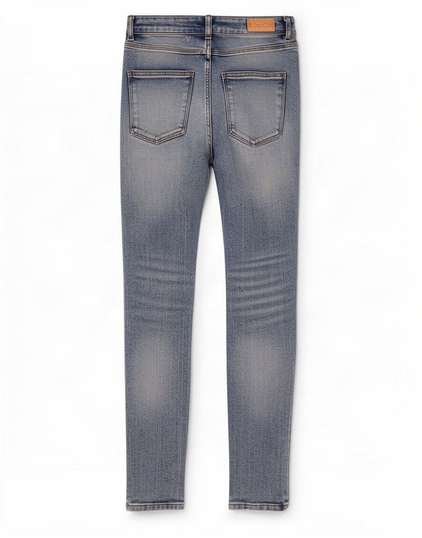 Zara Vaqueros pitillo desgastados de cintura alta para mujer EU 38 Small W28 L28 Azul