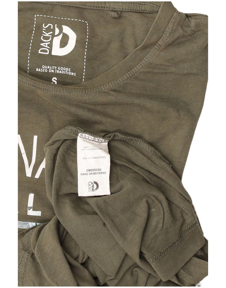 Dack's Camiseta gráfica para hombre Top pequeño de algodón caqui