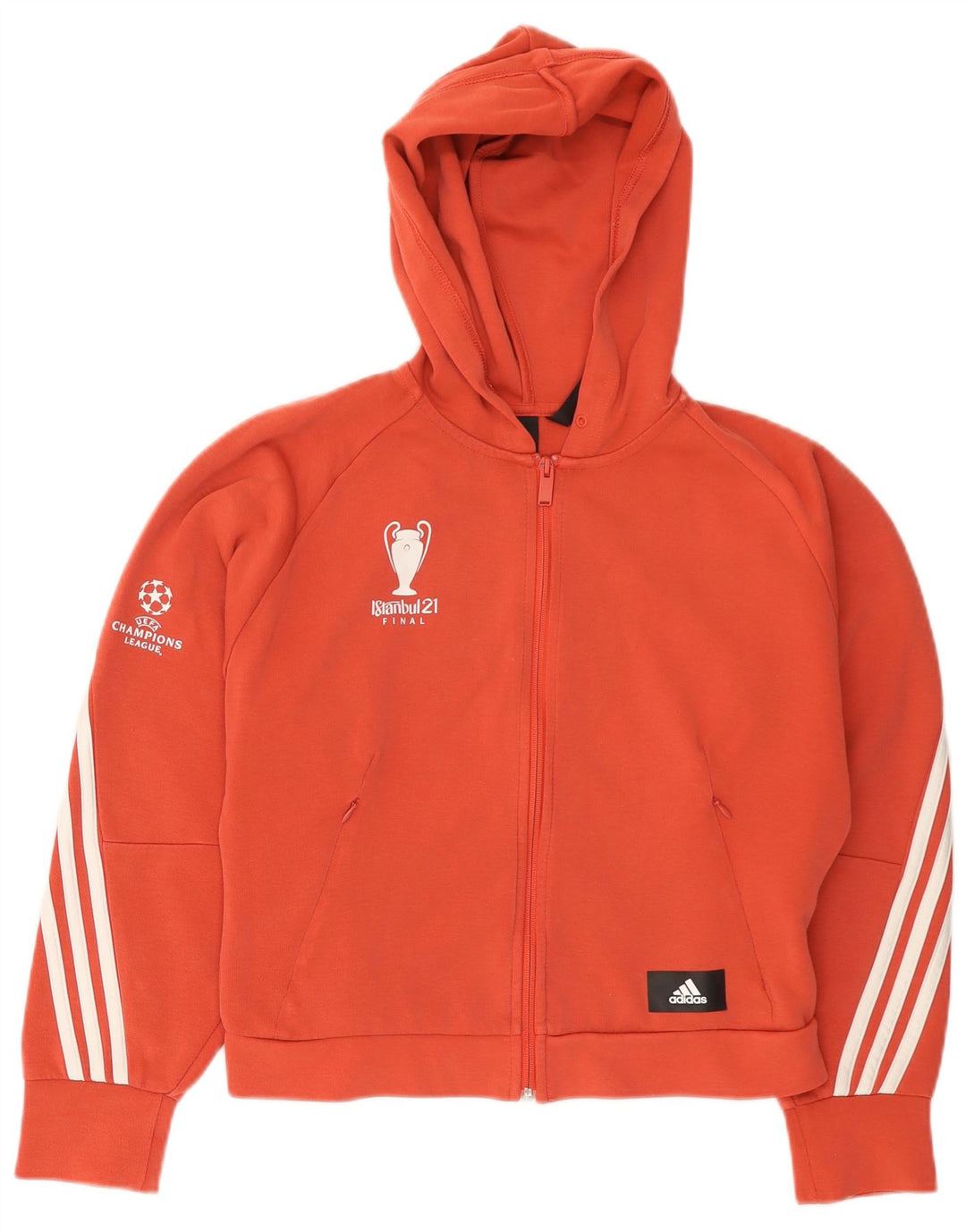 ADIDAS Sudadera con capucha y cremallera extragrande Estambul para mujer Reino Unido 8/10 Pequeño Naranja