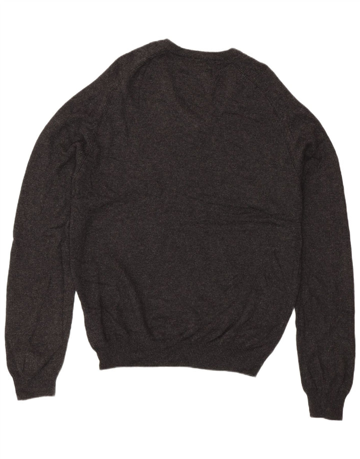 Marks & Spencer Jersey con Cuello en V para Hombre de Lana de Cordero Gris Grande