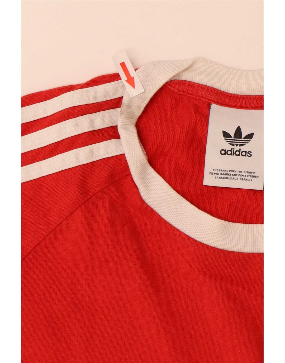 Adidas Hombre Camiseta Top Small Rojo Algodón
