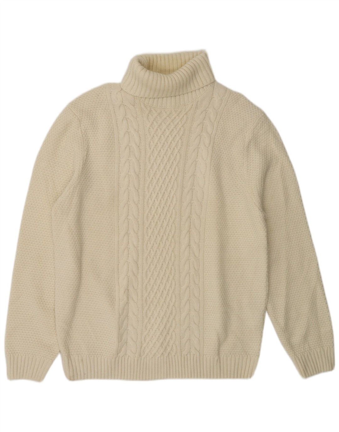 PIOMBO Suéter tipo jersey con cuello vuelto para hombre 2XL Acrílico blanco