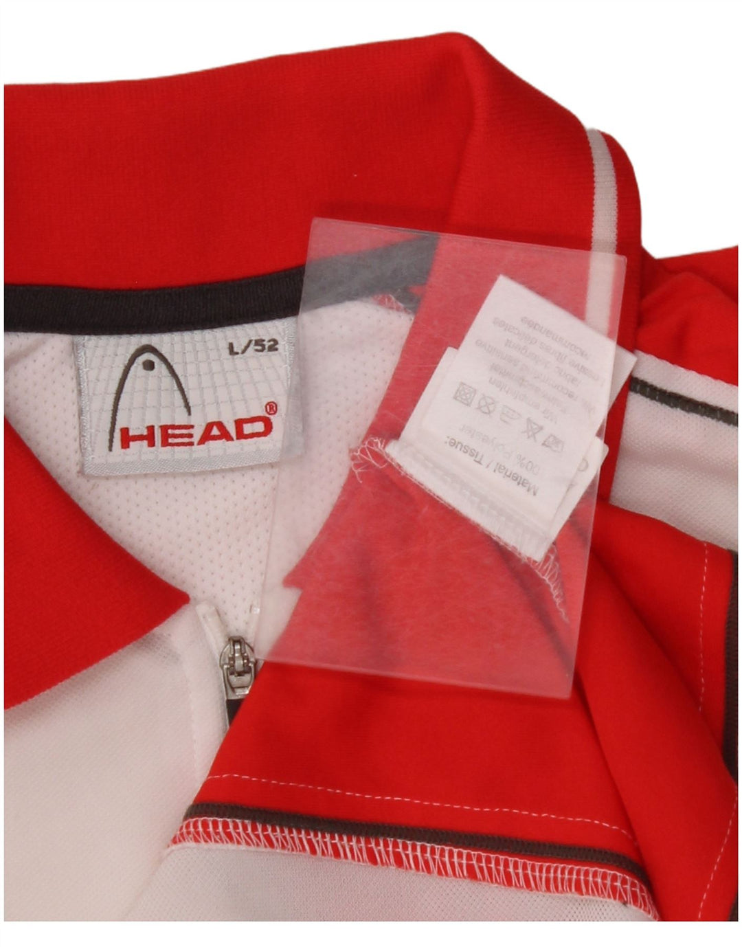 HEAD Polo para hombre IT 52 Large Rojo Colorblock Poliéster