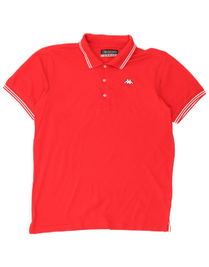 Kappa Polo Hombre Grande Rojo Algodón
