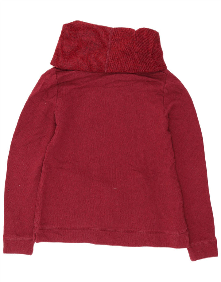 J. Crew - Sudadera con cuello vuelto para mujer, talla 10, algodón burdeos pequeño