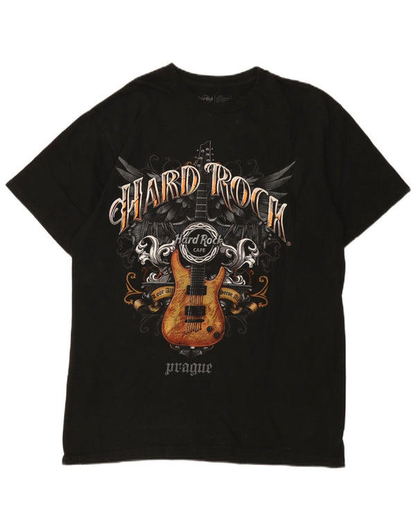 Hard Rock Cafe - Camiseta para hombre con gráfico de Praga, talla grande, algodón negro