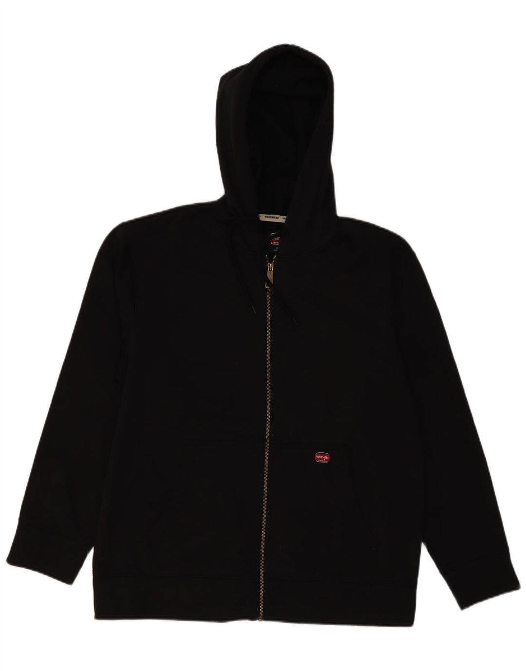 WRANGLER Sudadera con capucha y cremallera para hombre UK 42/44 Grande Poliéster negro