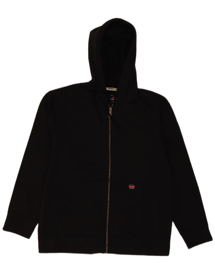 WRANGLER Sudadera con capucha y cremallera para hombre UK 42/44 Grande Poliéster negro