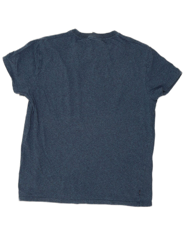 Superdry Camiseta para hombre Top Large de algodón moteado en azul