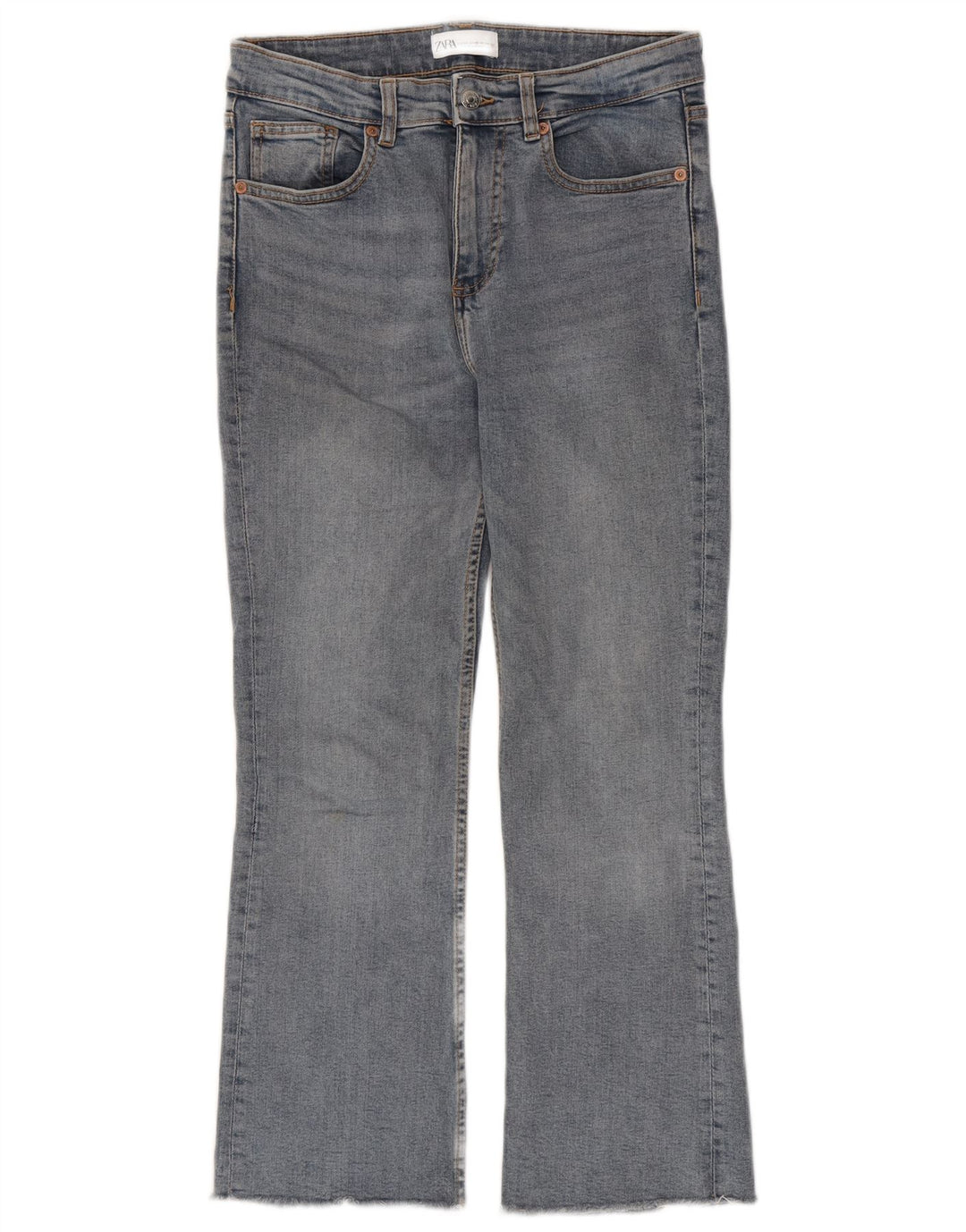 Zara Mujer Crop Bootcut Jeans EU 38 Small W28 L26 Algodón Azul