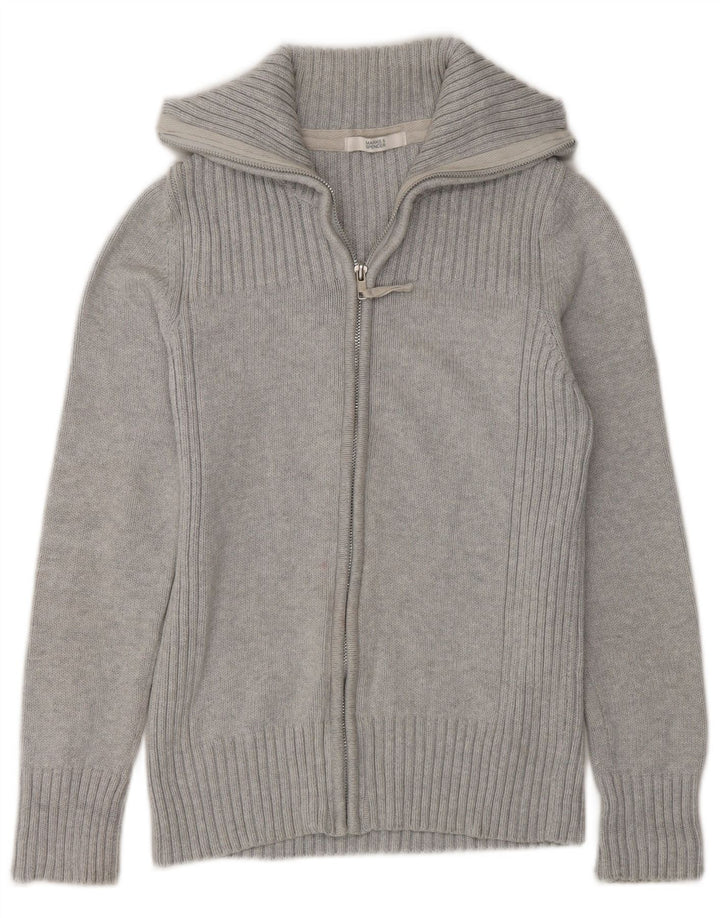 Marks & Spencer Suéter tipo cárdigan con cremallera completa para mujer Reino Unido 12 Algodón gris medio
