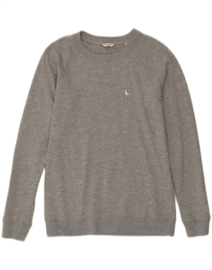 Jack Wills Sudadera para mujer Jumper UK 10 Small Grey Cotton