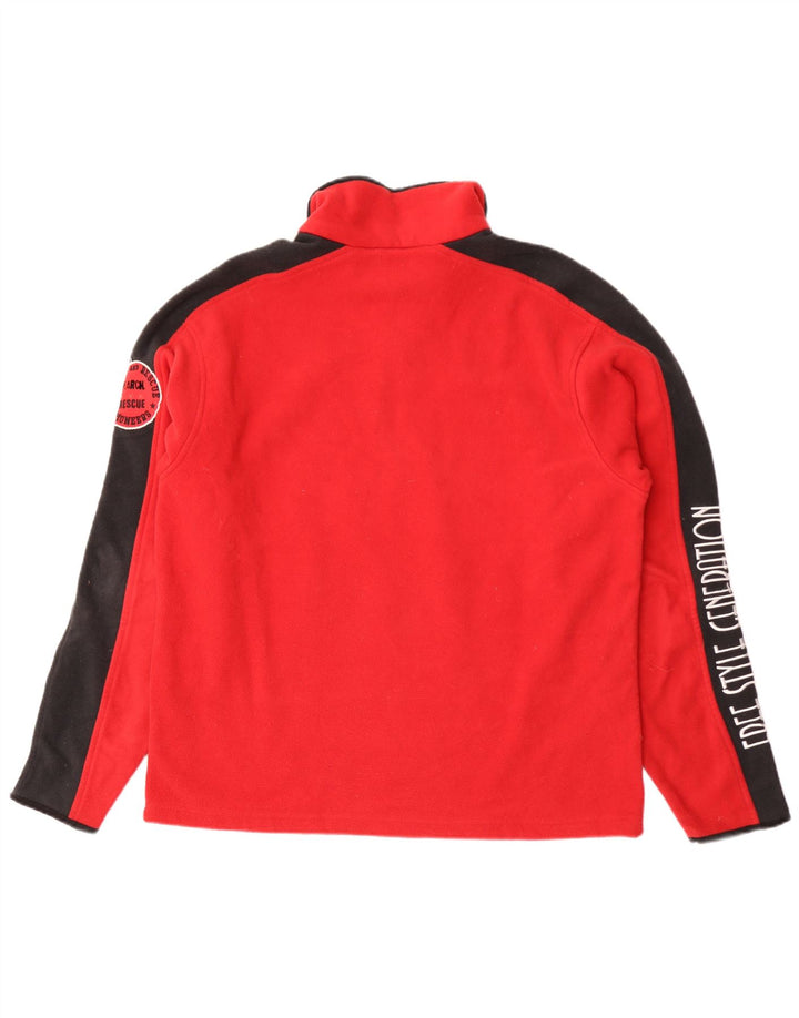 Danilo Trevigliani Hombre Jersey De Forro Polar Gráfico Grande Rojo Colorblock