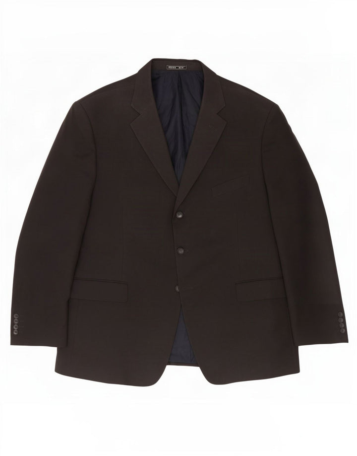 Marks & Spencer Chaqueta tipo blazer de 3 botones para hombre UK 46 XL Poliéster azul marino