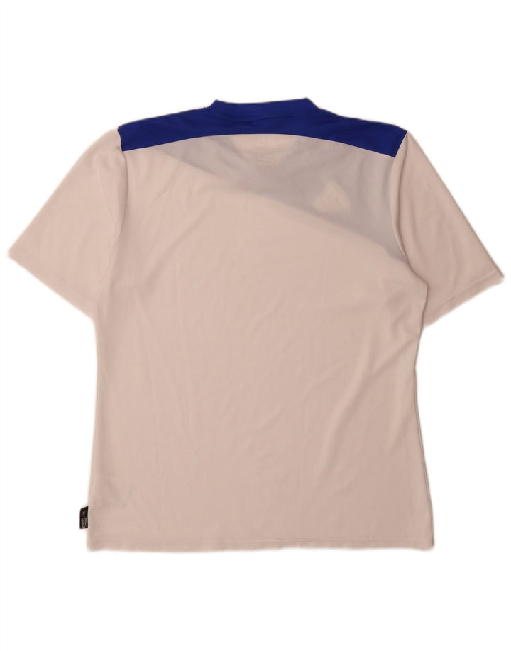 Adidas Hombre Climalite Camiseta Top Medio Blanco Colorblock Poliéster