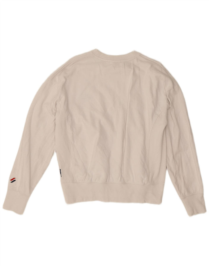 Superdry Sudadera Jumper para Mujer Reino Unido 44 Grande Algodón Blanco