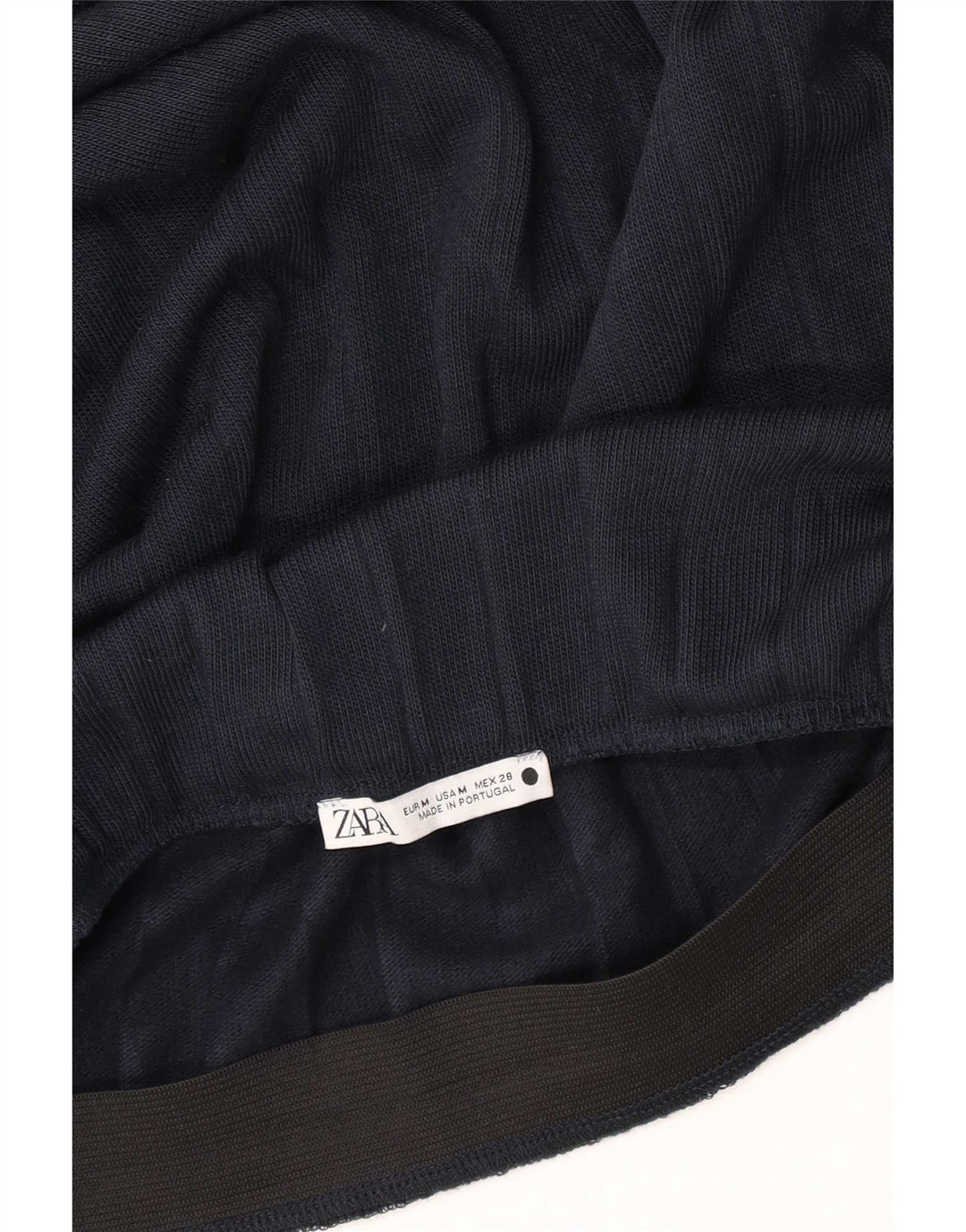 Zara Mujer Falda Midi Mediana W28 Azul Marino