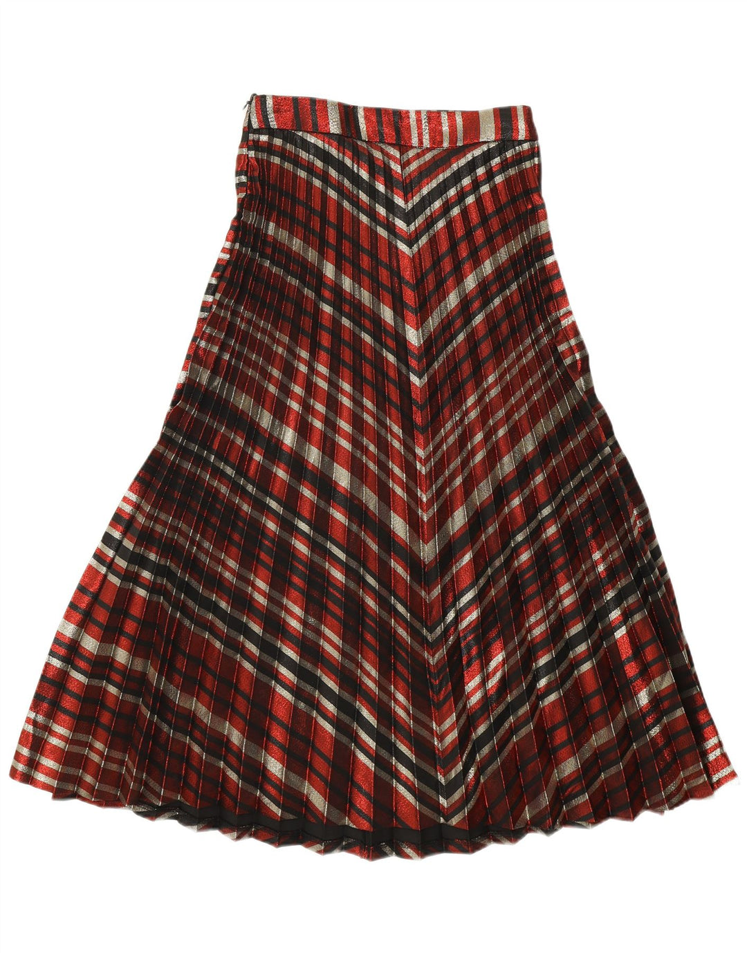 Zara Mujer Falda Plisada Knife Small W26 Poliéster A Rayas Multicolor