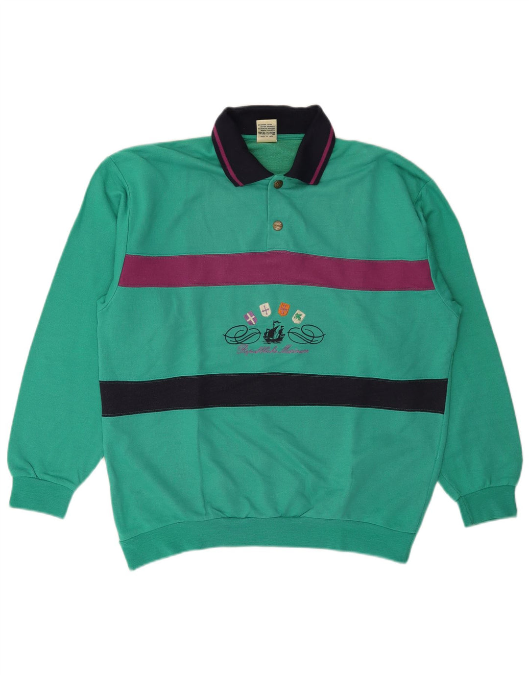 Campagnolo Sudadera tipo jersey para hombre UK 40 Medium Turquesa Colorblock