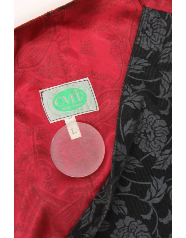Chaleco vintage para hombre grande floral negro
