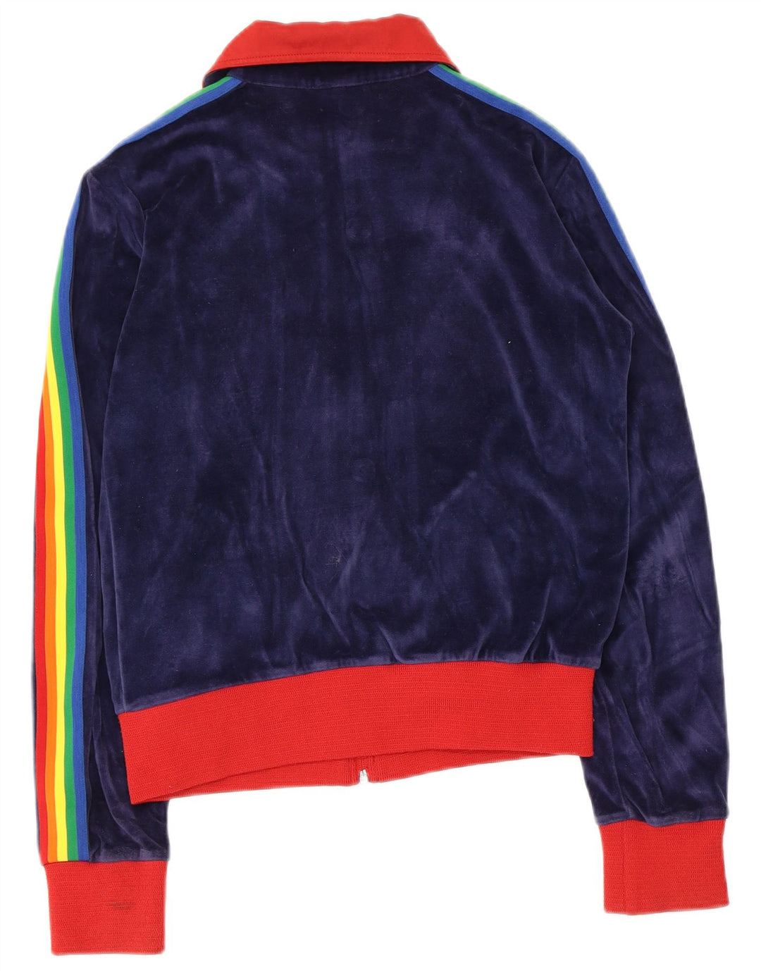 Vintage mujer chándal top chaqueta Reino Unido 14 medio azul marino colorblock