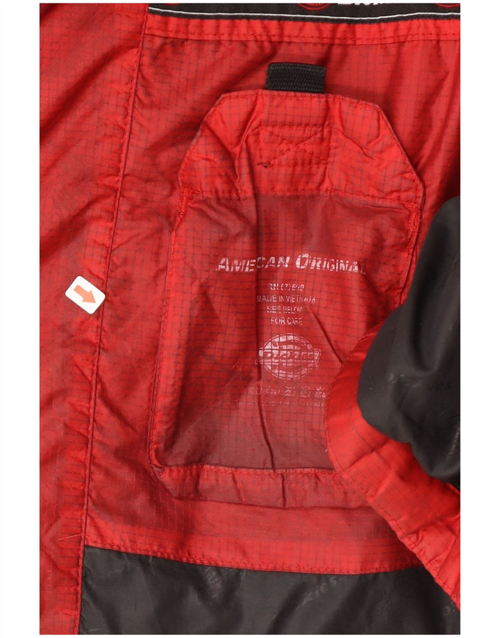 Dickies Chaqueta acolchada con capucha para hombre UK 38 Medium Red Colourblock Nylon