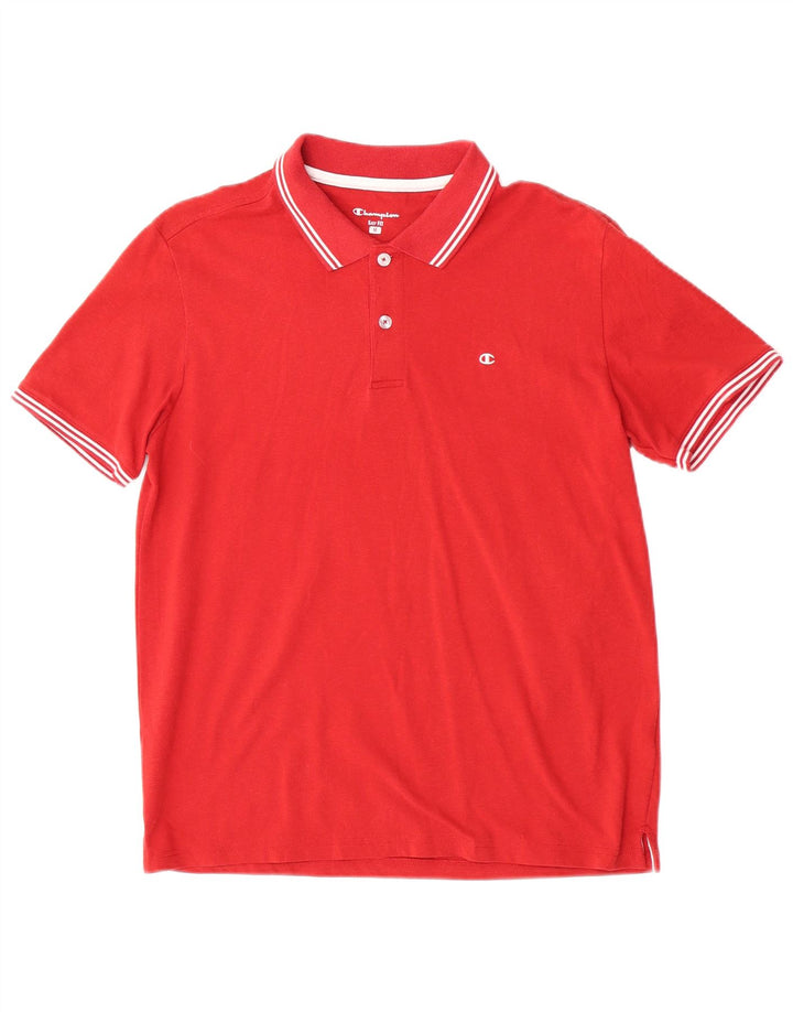 Champion Polo De Ajuste Fácil Para Hombre Rojo Mediano