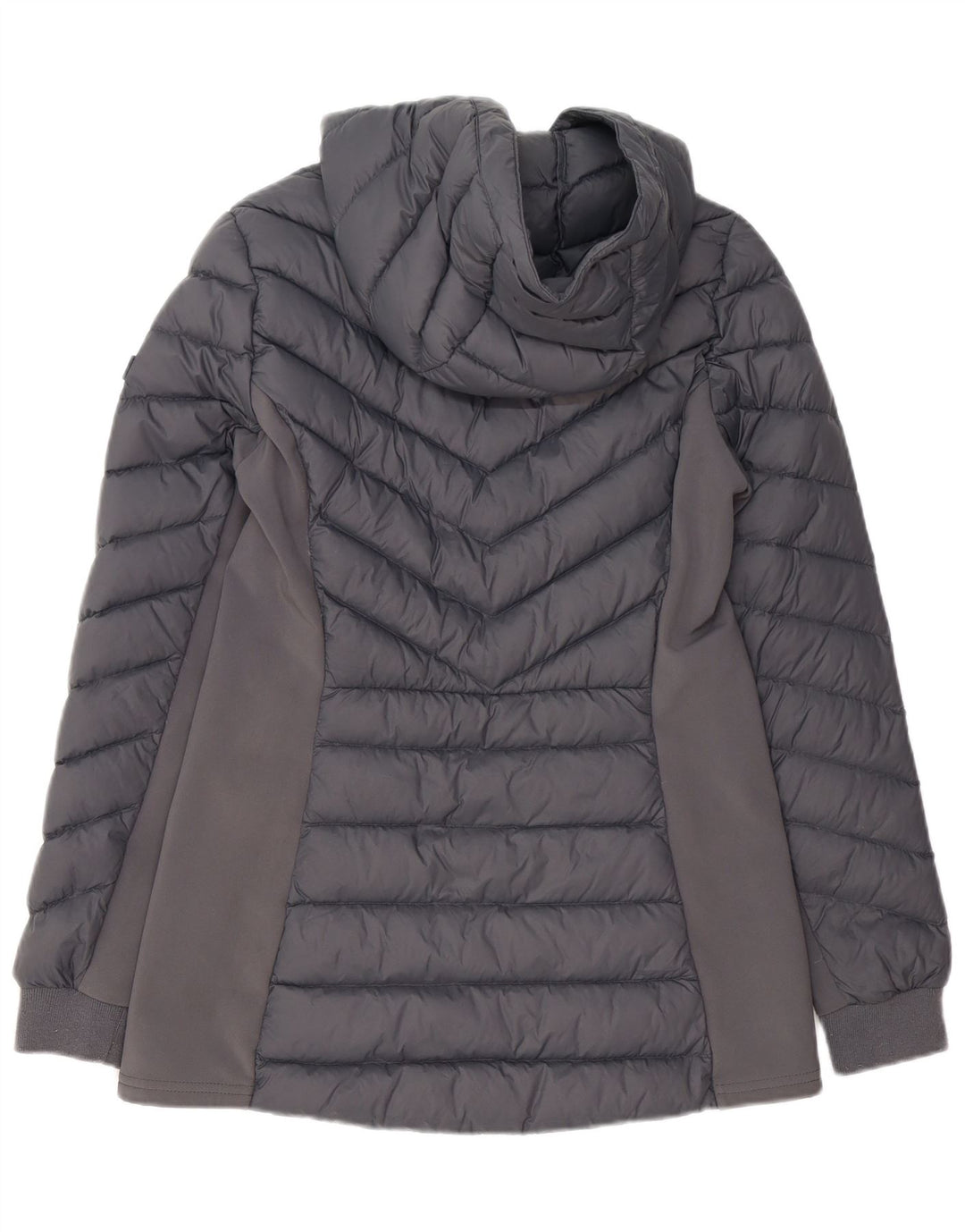 HOLLISTER Chaqueta acolchada con capucha para mujer UK 10 Small Grey Nylon