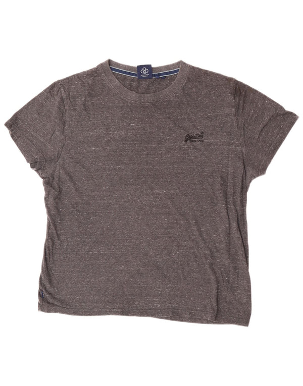 Superdry Camiseta para hombre Top XL de algodón moteado gris